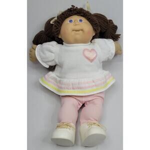 VTG Cabbage Patch Doll Head mold #10 Brown Pigtails Blue Eyes Girl Dimples 1986
